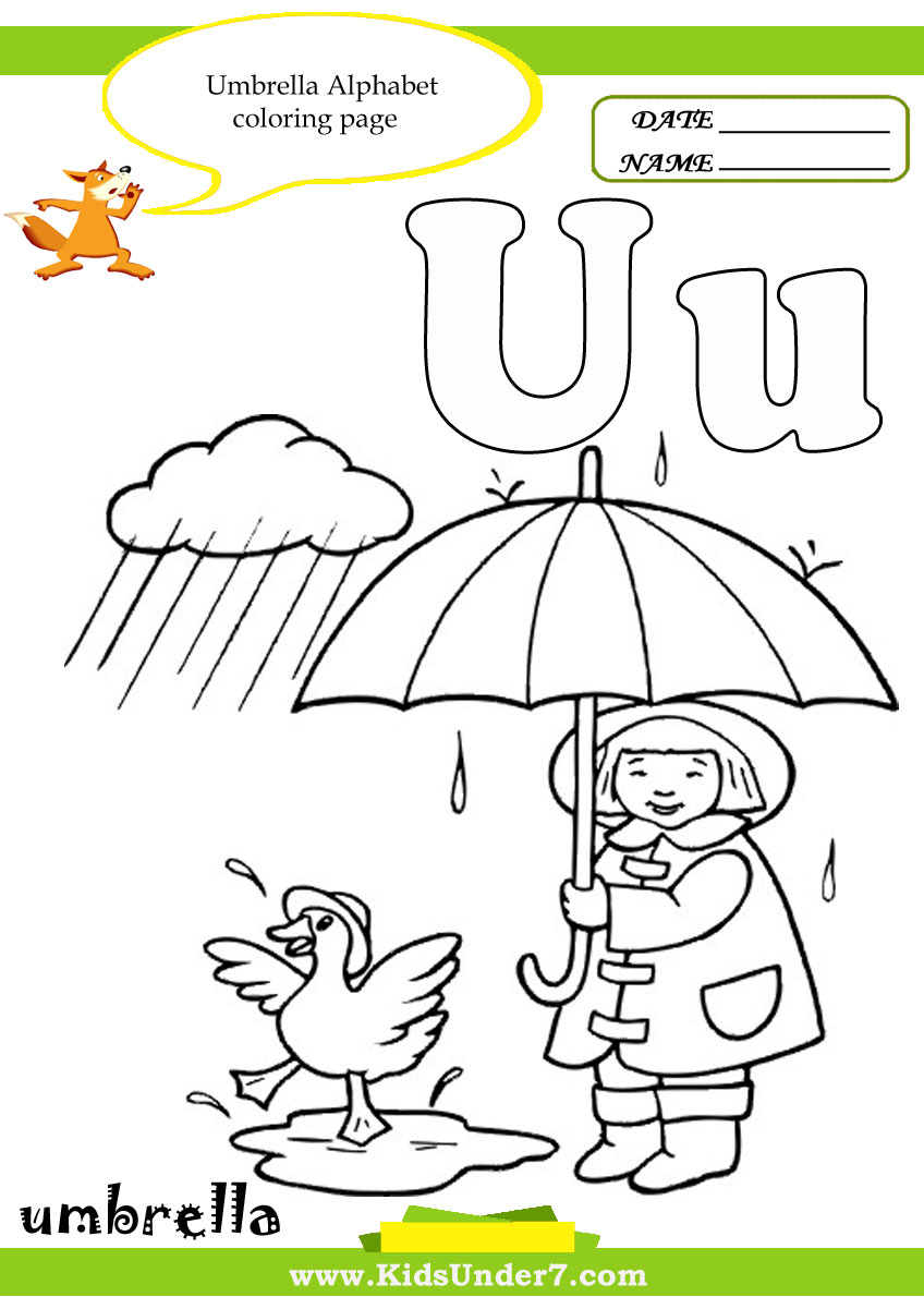 Kids Under 7: Letter U Worksheets And Coloring Pages - Free Printable Letter U Coloring Pages