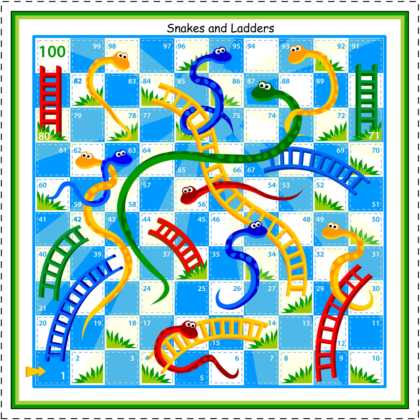 Kids Under 7: Snakes And Ladders Board Game - Free Printable Alphabet Board Games