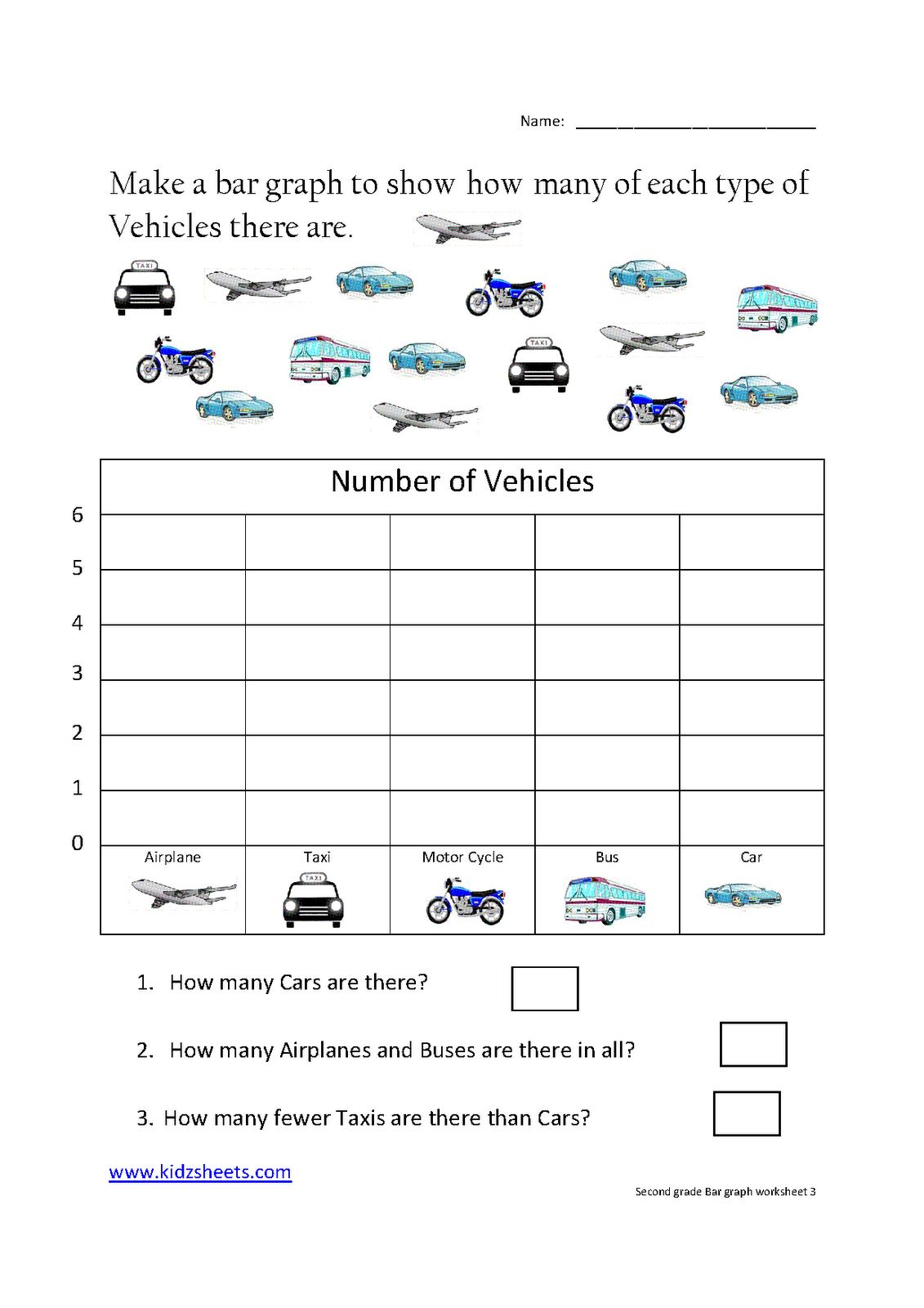 Kidz Worksheets: Second Grade Bar Graph Worksheet3 - Free Printable Bar Graph