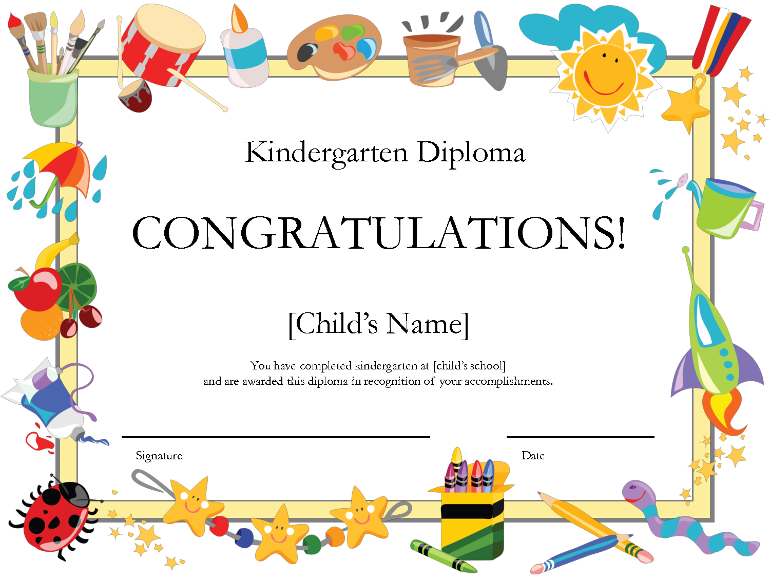 Kindergarten Graduation Certificate | Free Printable Kindergarten - Free Printable Children&amp;#039;s Certificates Templates