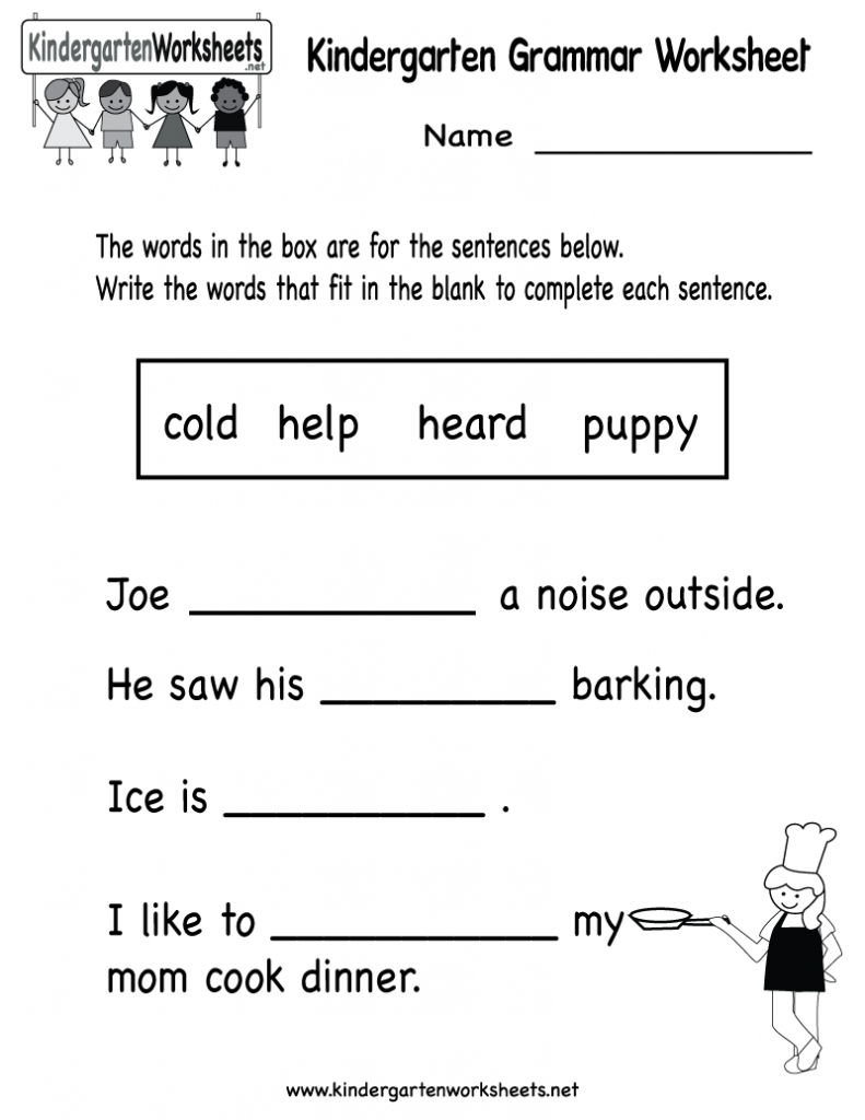 Kindergarten Grammar Worksheet Printable | Worksheets (Legacy - Free Printable Grammar Worksheets