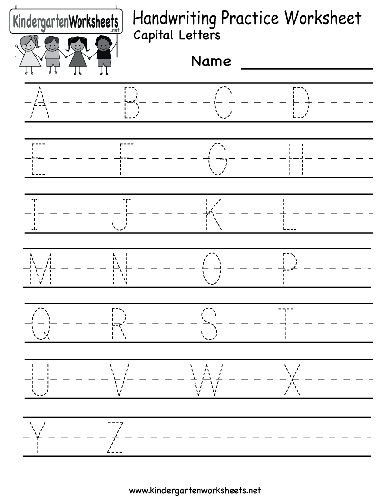 Kindergarten Handwriting Practice Worksheet Printable | Fun For Kids - Free Printable Cursive Practice