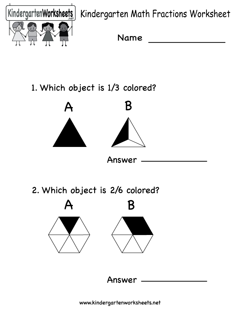 Kindergarten Math Fractions Worksheet - Free Kindergarten Math - Free Printable Kindergarten Math Activities