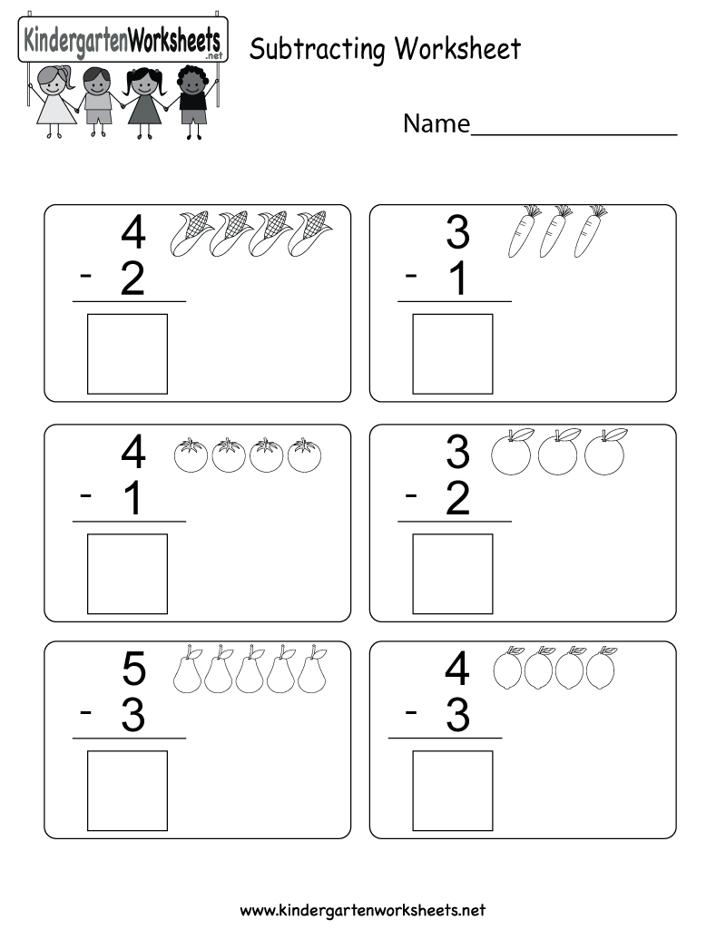 Kindergarten Subtracting Worksheet Printable | Education - Free Printable Subtraction Worksheets
