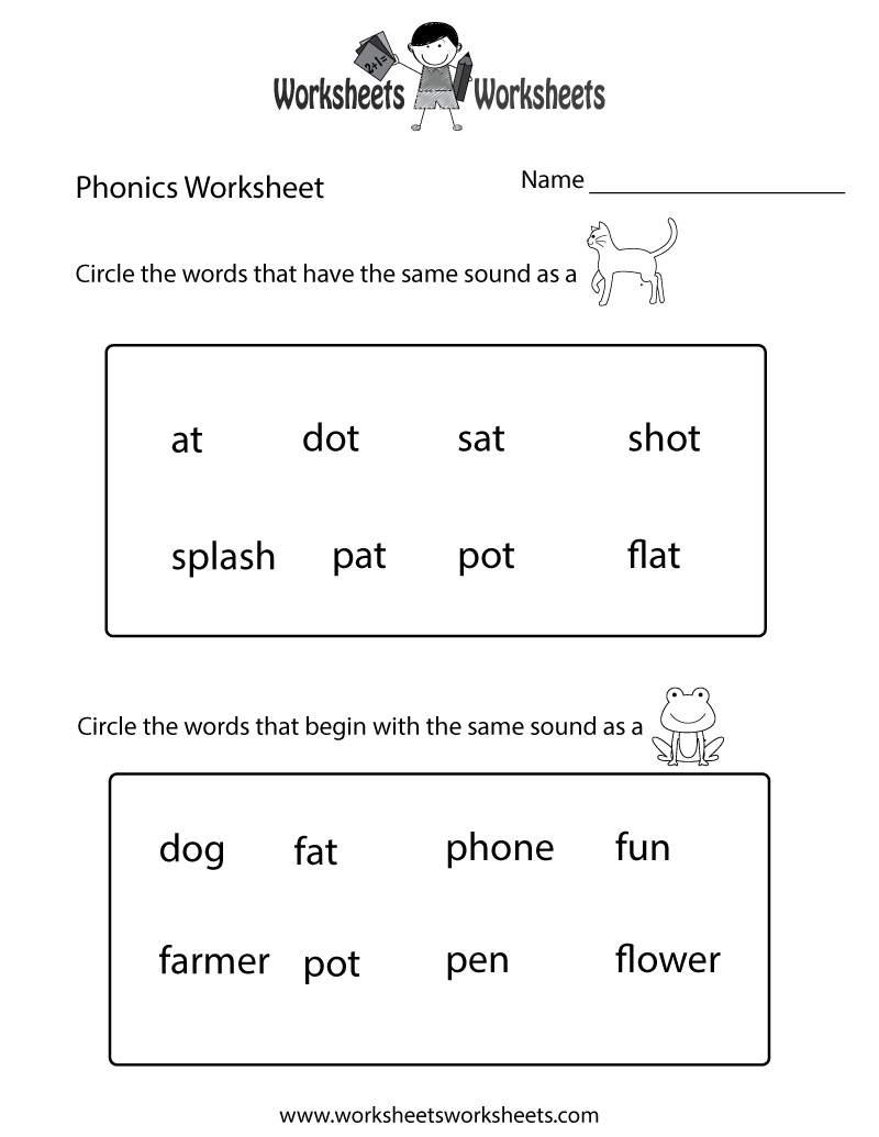 Kindergarten Worksheets | Kindergarten Phonics Worksheet - Free - Phonics Pictures Printable Free