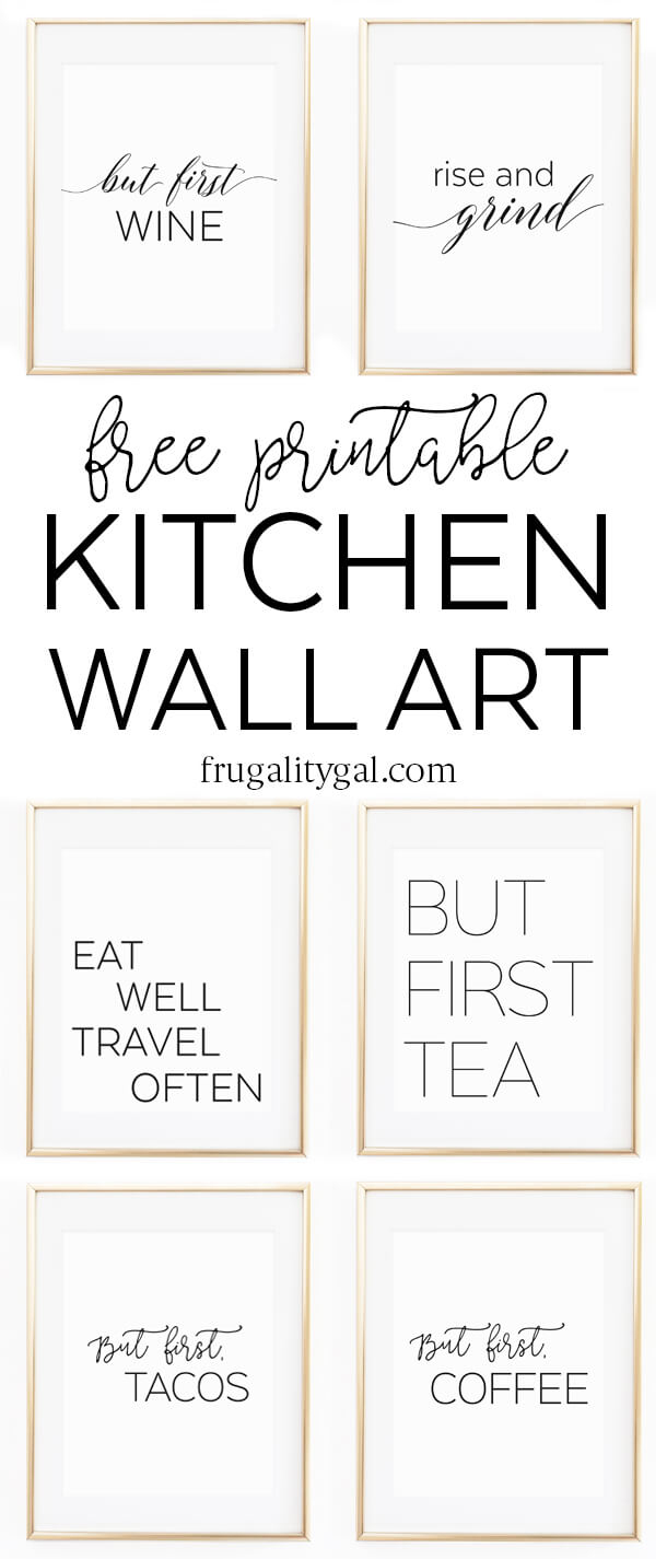 Kitchen Wall Art - 8X10&amp;quot; Set Of Six Prints - Free Printable - Free Coffee Printable Art