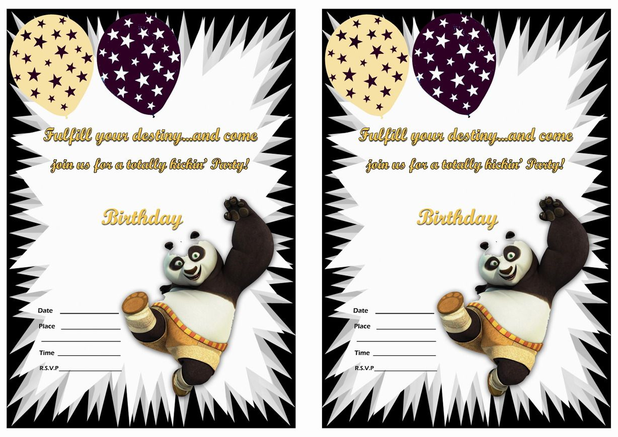 Kung Fu Panda Birthday Invitations – Birthday Printable | Po Kung Fu - Panda Bear Invitations Free Printable