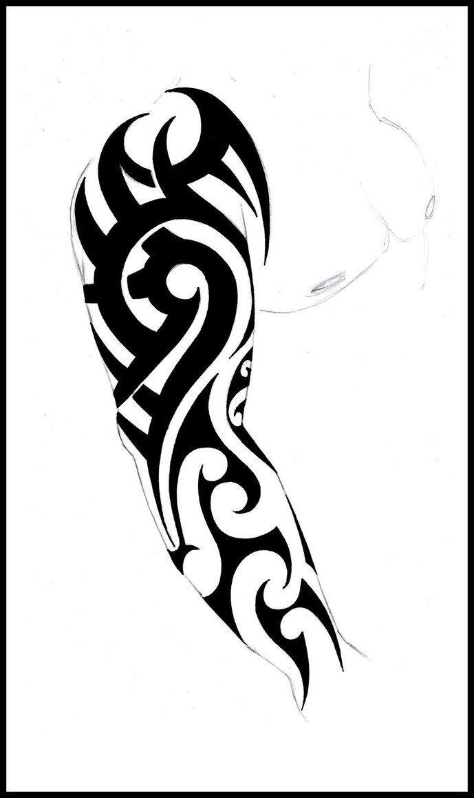 Large Free Printable Tattoo Designs | Full Sleeve Tattoo 3 - Free Printable Henna Tattoo Designs