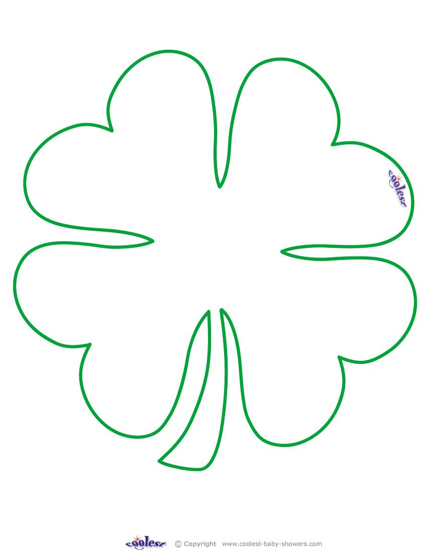 Large Printable Clover Coolest Free Printables … | Tattoo Canvas - Four Leaf Clover Template Printable Free