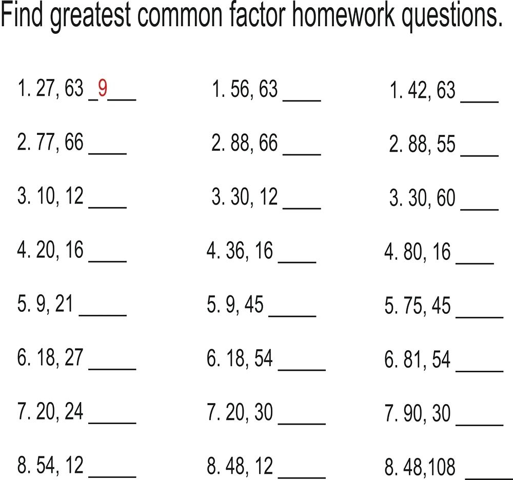 Least Common Multiple And Greatest Common Factor Worksheet Math - Least Common Multiple Worksheet Free Printable
