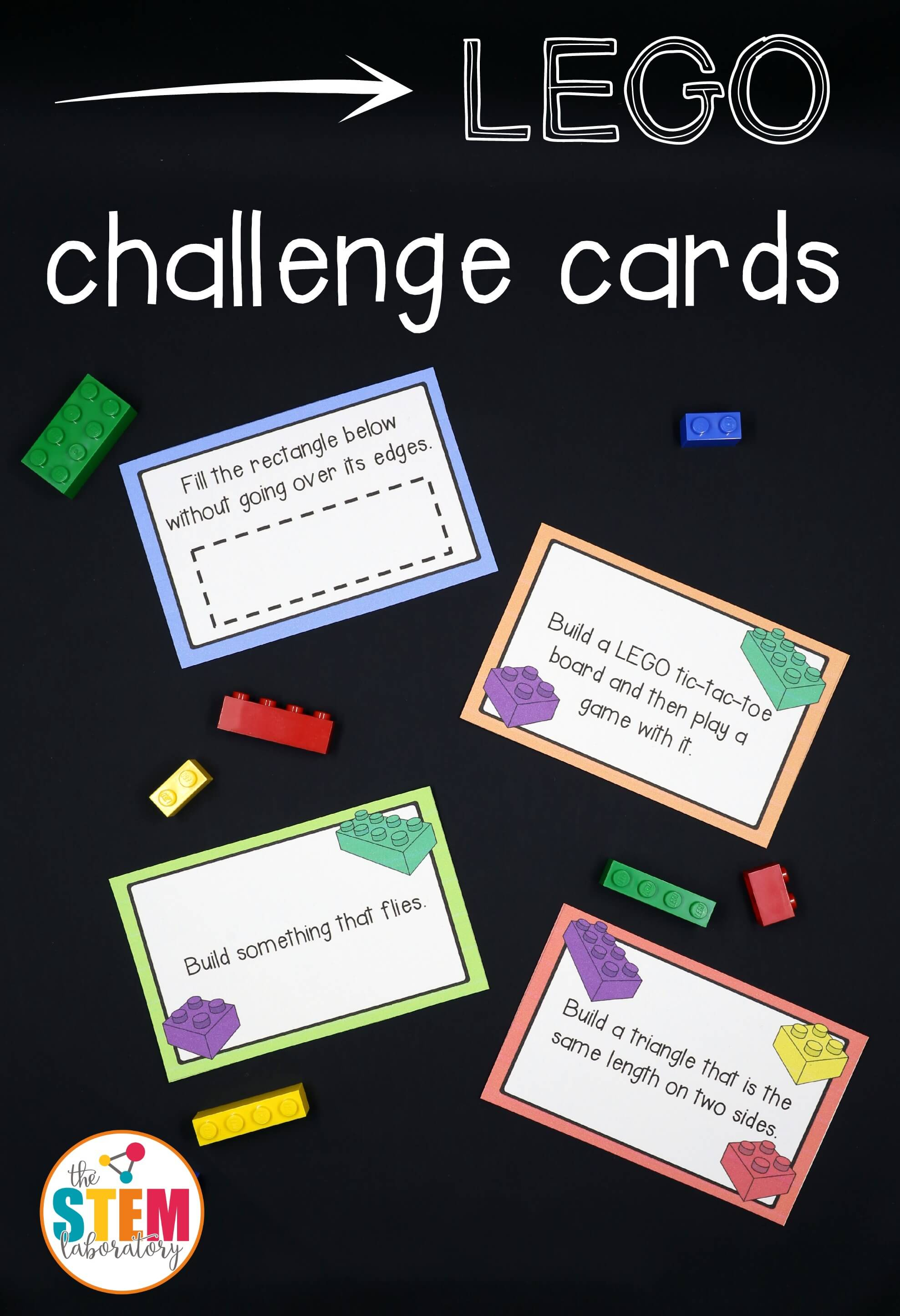 Lego Challenge Cards - The Stem Laboratory - Free Printable Kindergarten Task Cards
