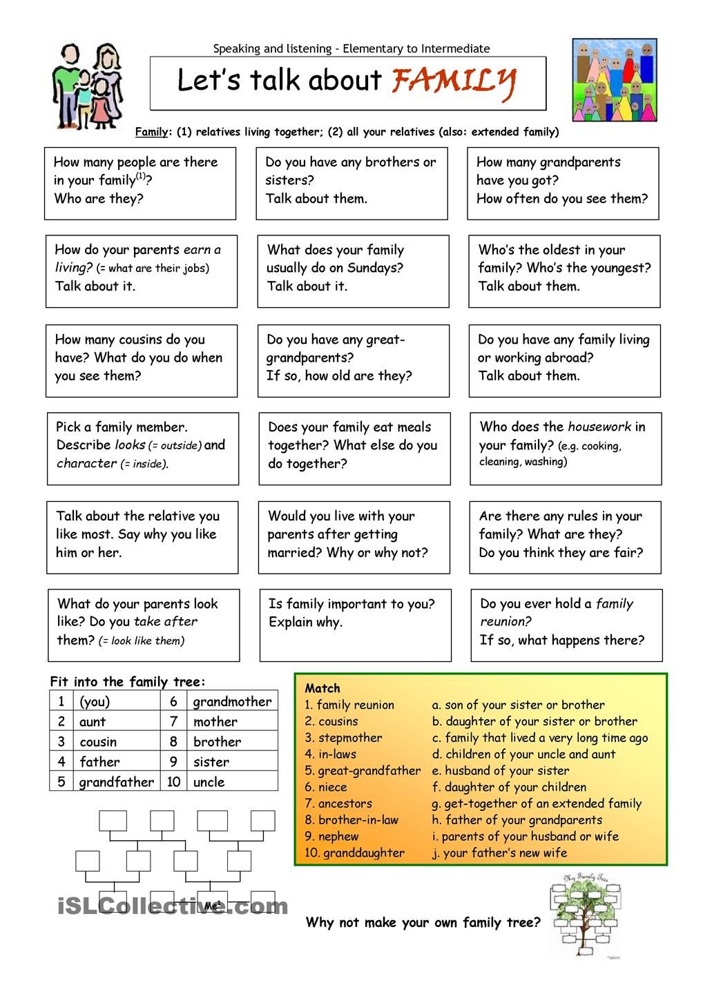 Let&amp;#039;s Talk About Family Worksheet - Free Esl Printable Worksheets - Free Printable Esl Worksheets For High School