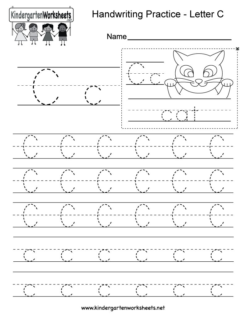 Letter C Writing Practice Worksheet - Free Kindergarten English - Free Printable Preschool Worksheets Letter C