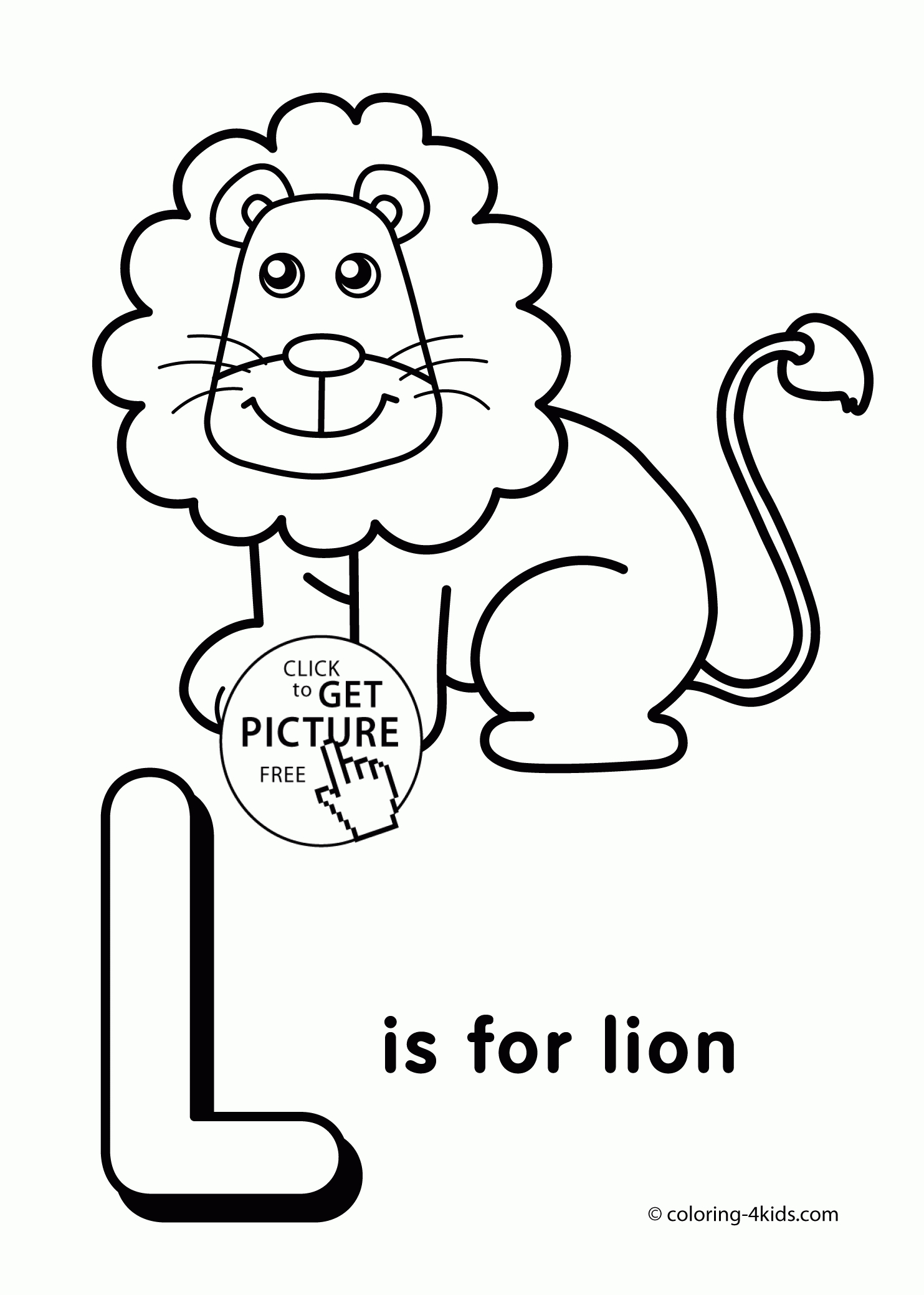 Letter L Coloring Pages, Alphabet Coloring Pages (L Letter Words - Free Printable Preschool Alphabet Coloring Pages