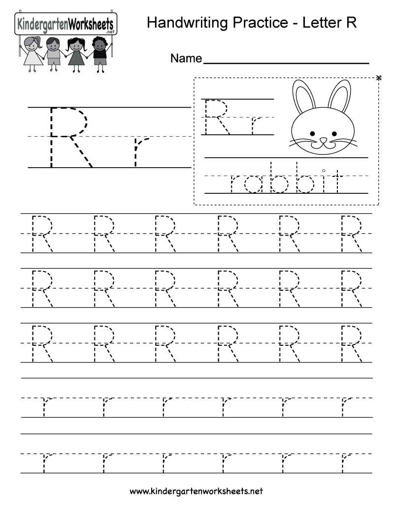 Letter R Writing Practice Worksheet - Free Kindergarten English - Free Printable Preschool Worksheets For The Letter R