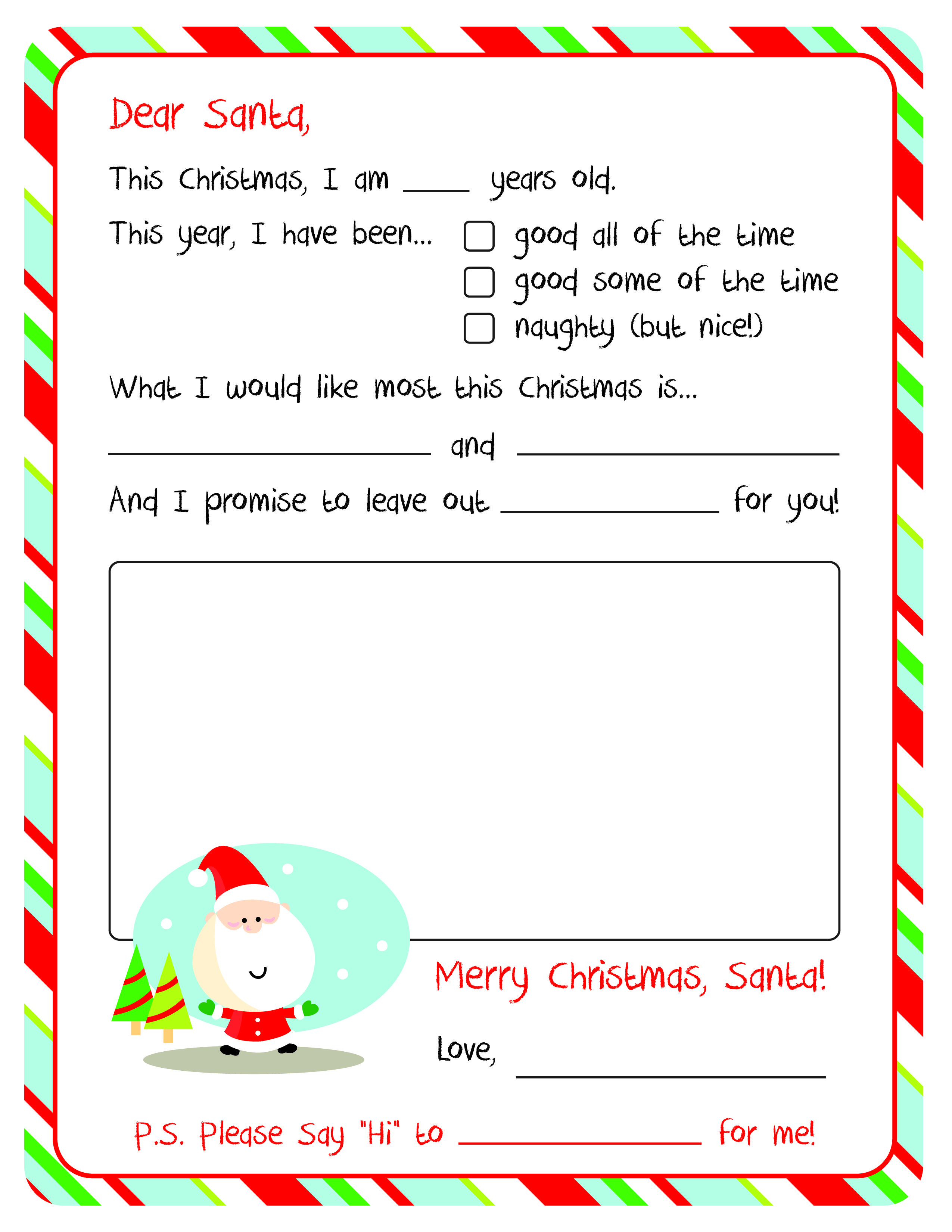 Letter To Santa – Free Printable | Christmas Ideas | Pinterest - Free Printable Letter From Santa Template