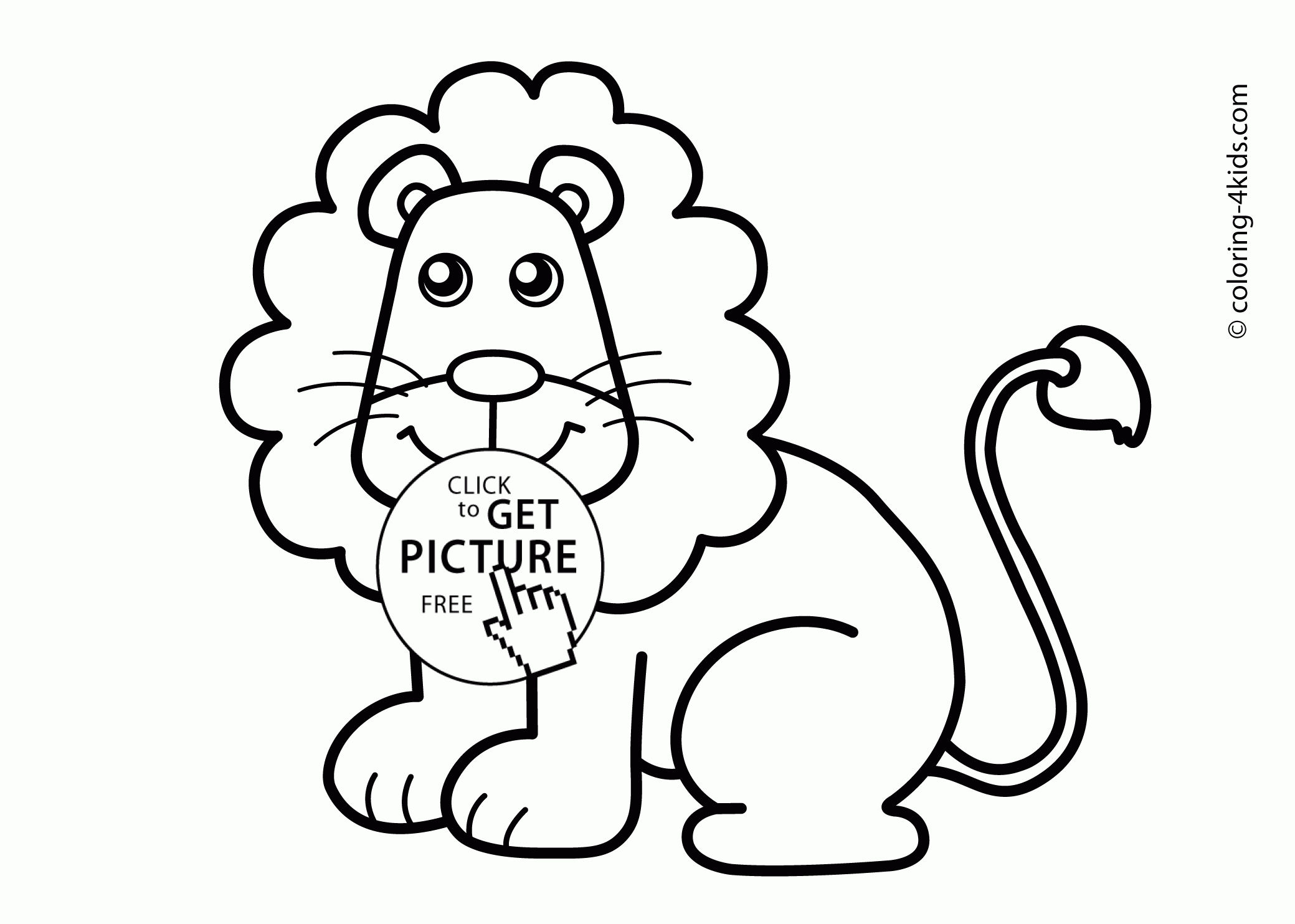 Lion Animals Coloring Pages For Kids, Printable Free - Free Coloring Pages Animals Printable