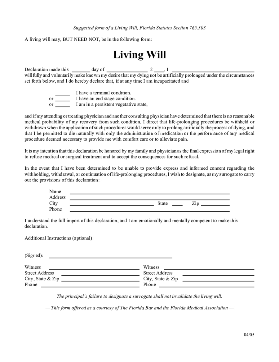 Living Will Forms - Edit, Fill, Sign Online | Handypdf - Free Online Printable Living Wills