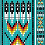 Loomed Indian Seed Beaded Bracelet On Woven Leather Cuff . Native   Free Printable Bead Loom Patterns