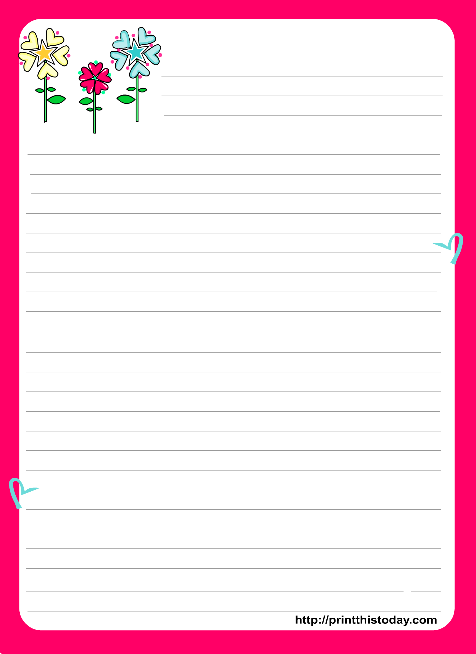 Love Letter Pad Stationery - Free Printable Love Letter Paper