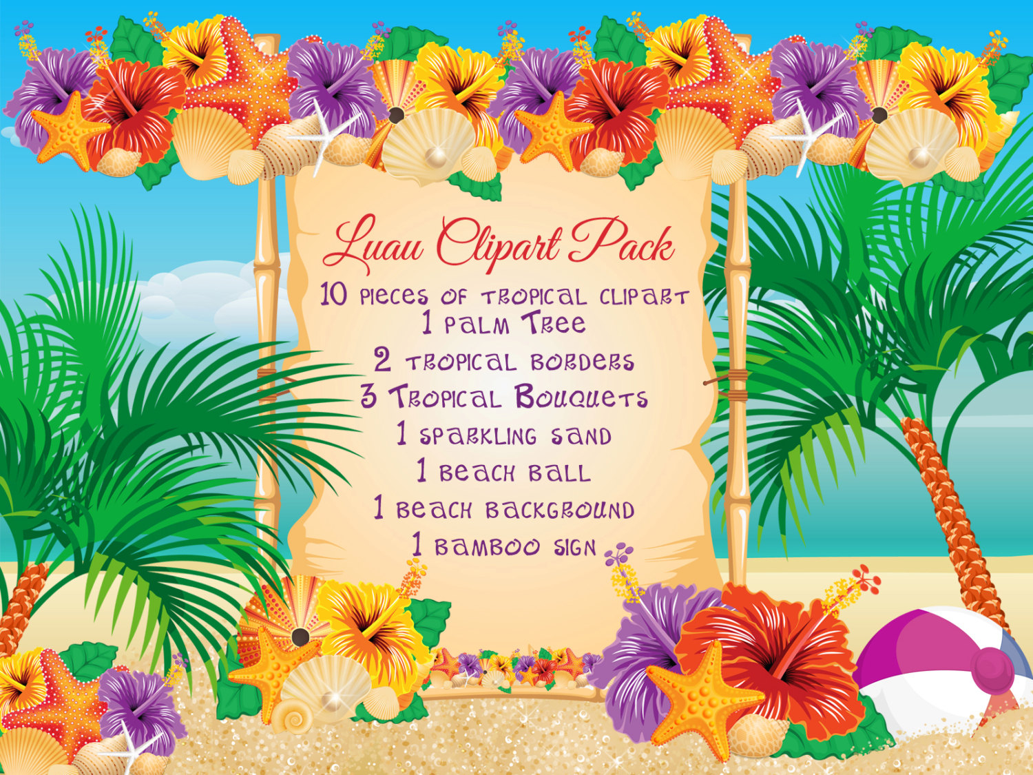 Luau Border Clipart - Free Printable Luau Clipart