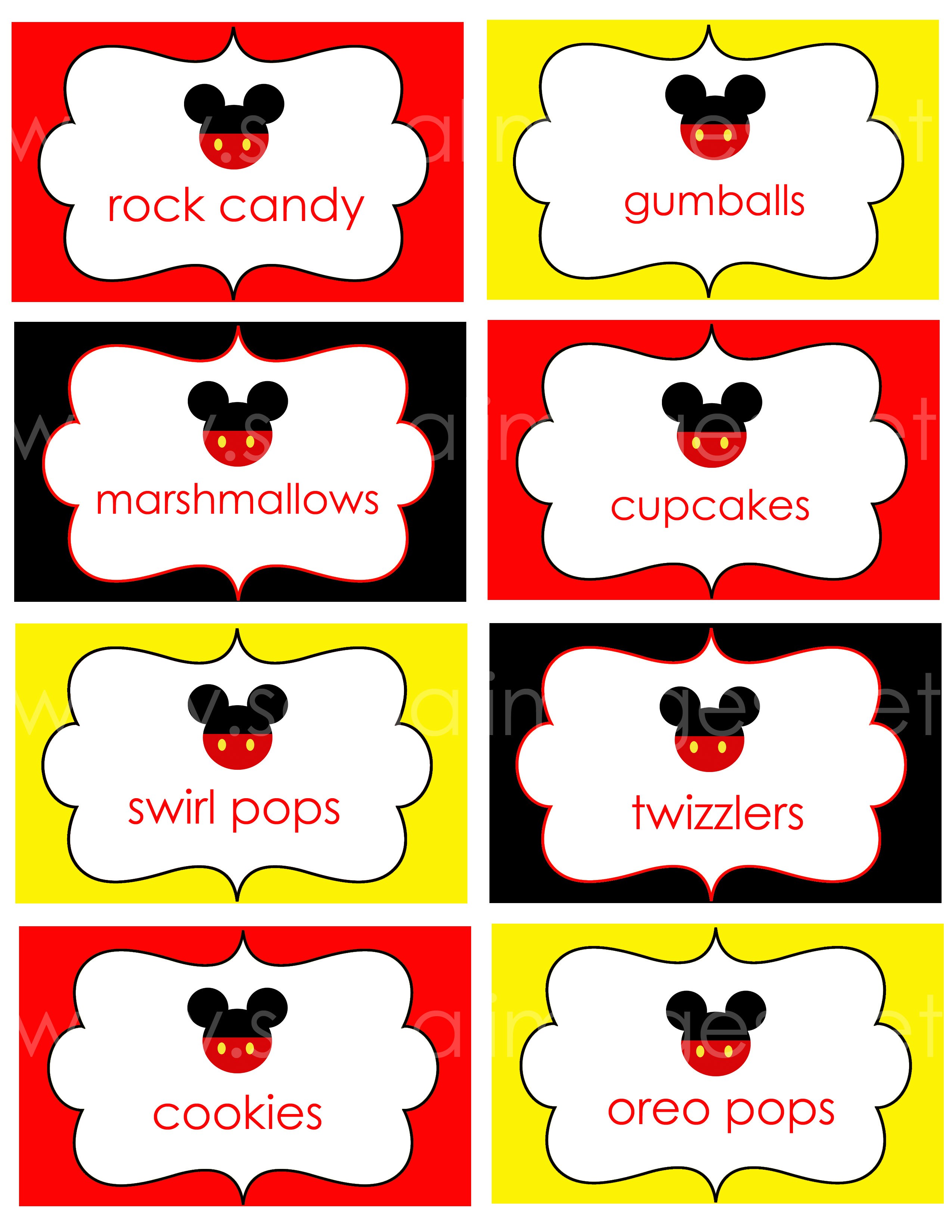 M-I-C-K-E-Y M-O-U-S-E… | - Free Printable Mickey Mouse Favor Tags