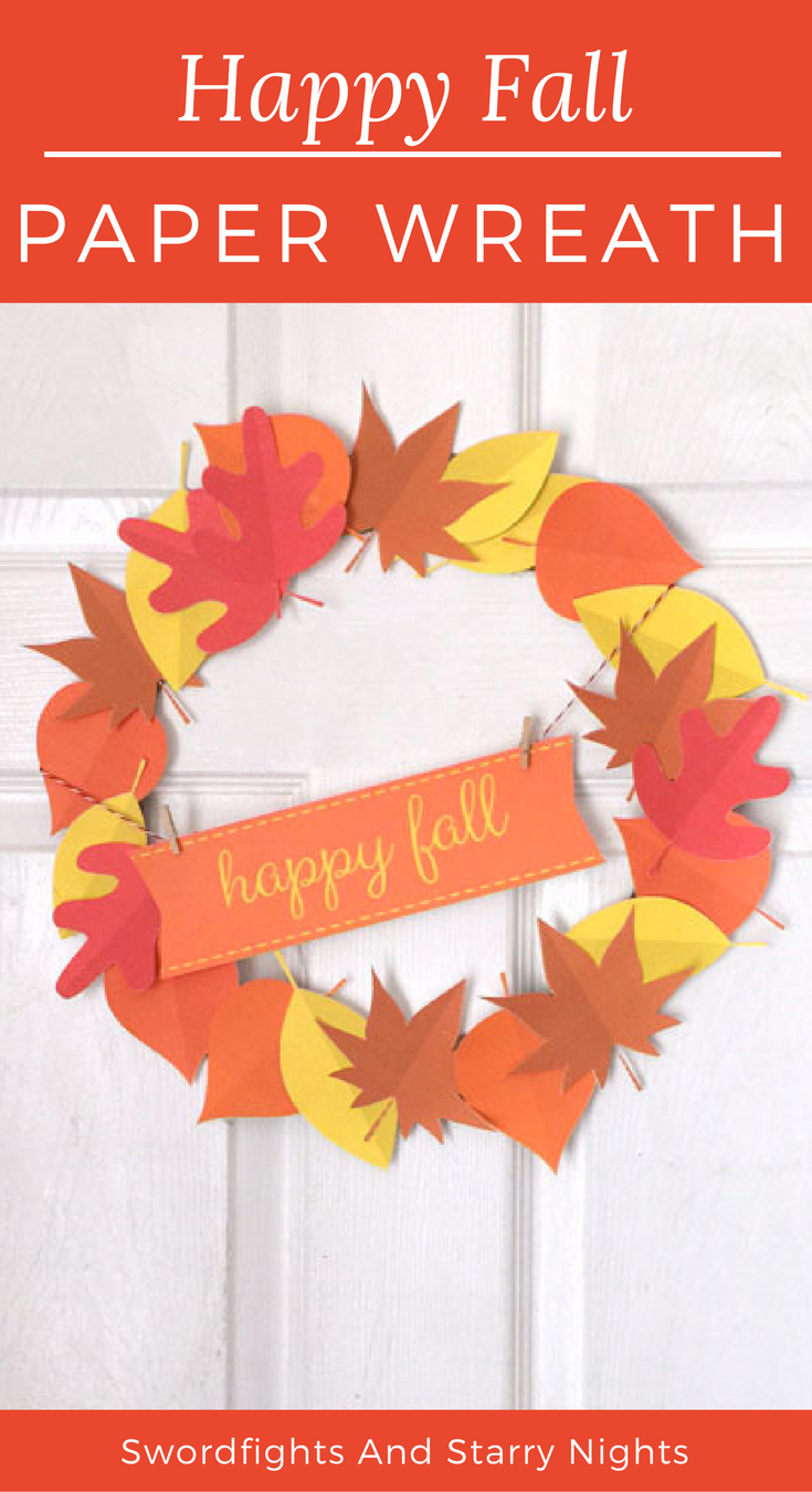 Make Your Own Happy Fall Paper Wreath! Free Printable &amp;amp; Cricut Cut - Free Printable Autumn Paper