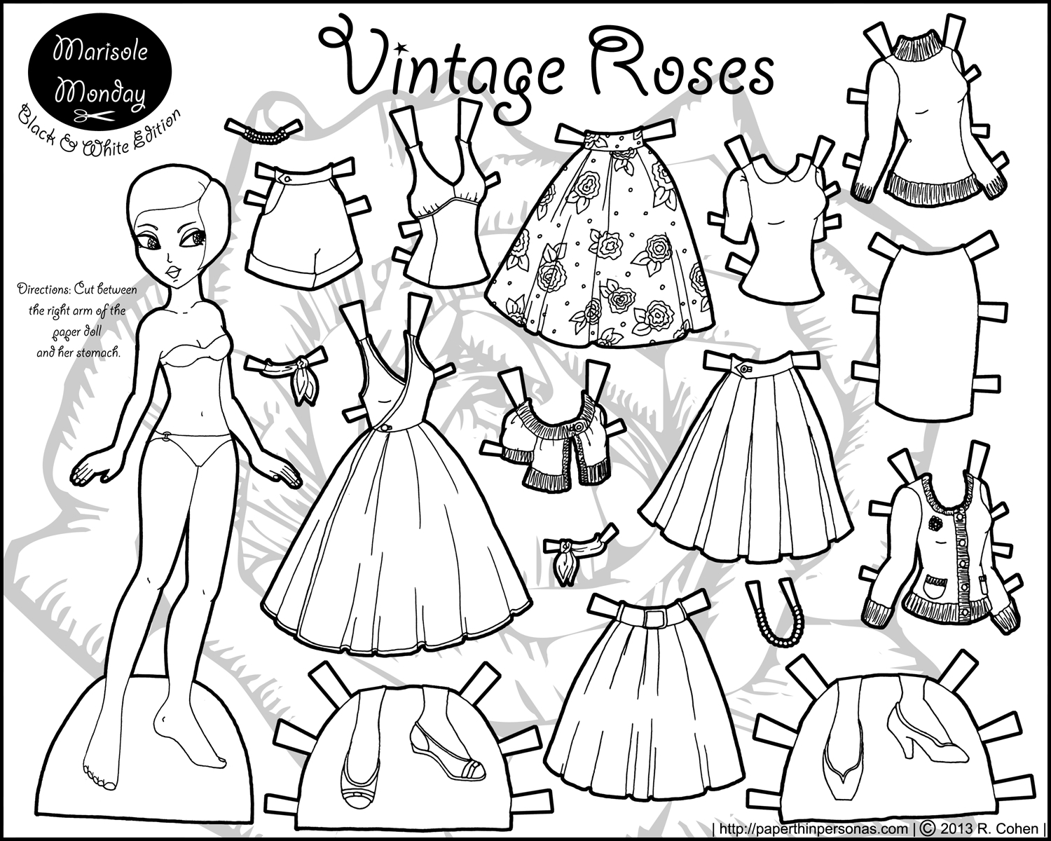 Marisole Monday: Vintage Roses | Coloring! | Paper Dolls, Paper - Printable Paper Dolls To Color Free