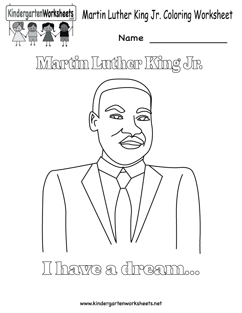 Martin Luther King Jr Coloring Pages | Martin Luther King Coloring - Free Printable Martin Luther King Jr Worksheets For Kindergarten