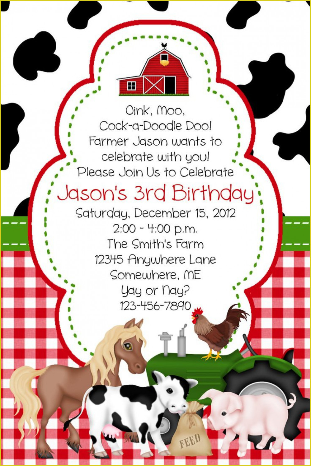 Marvelous Farm Birthday Invitations Which Can Be Used As Free - Free Printable Farm Birthday Invitations