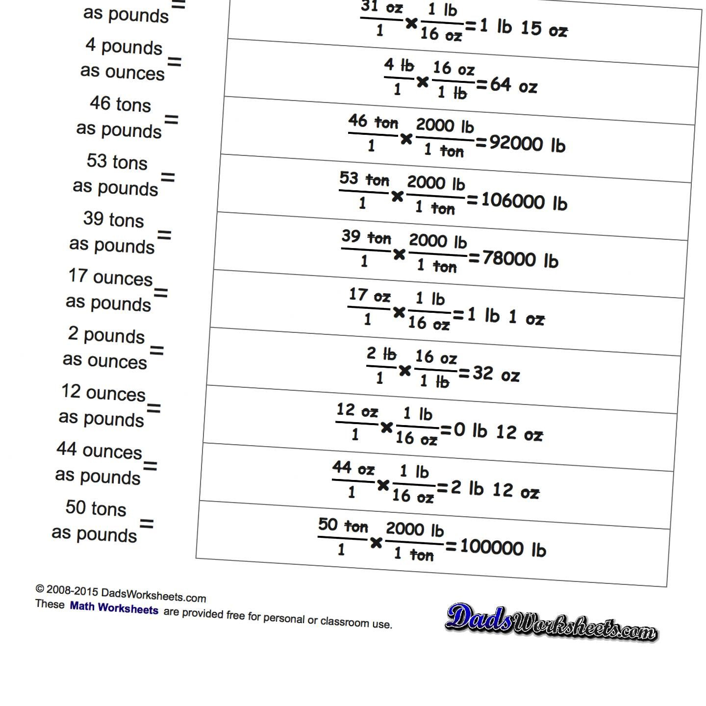 Mass Unit Conversion Worksheets Great For Math And Physics - Free Printable Physics Worksheets