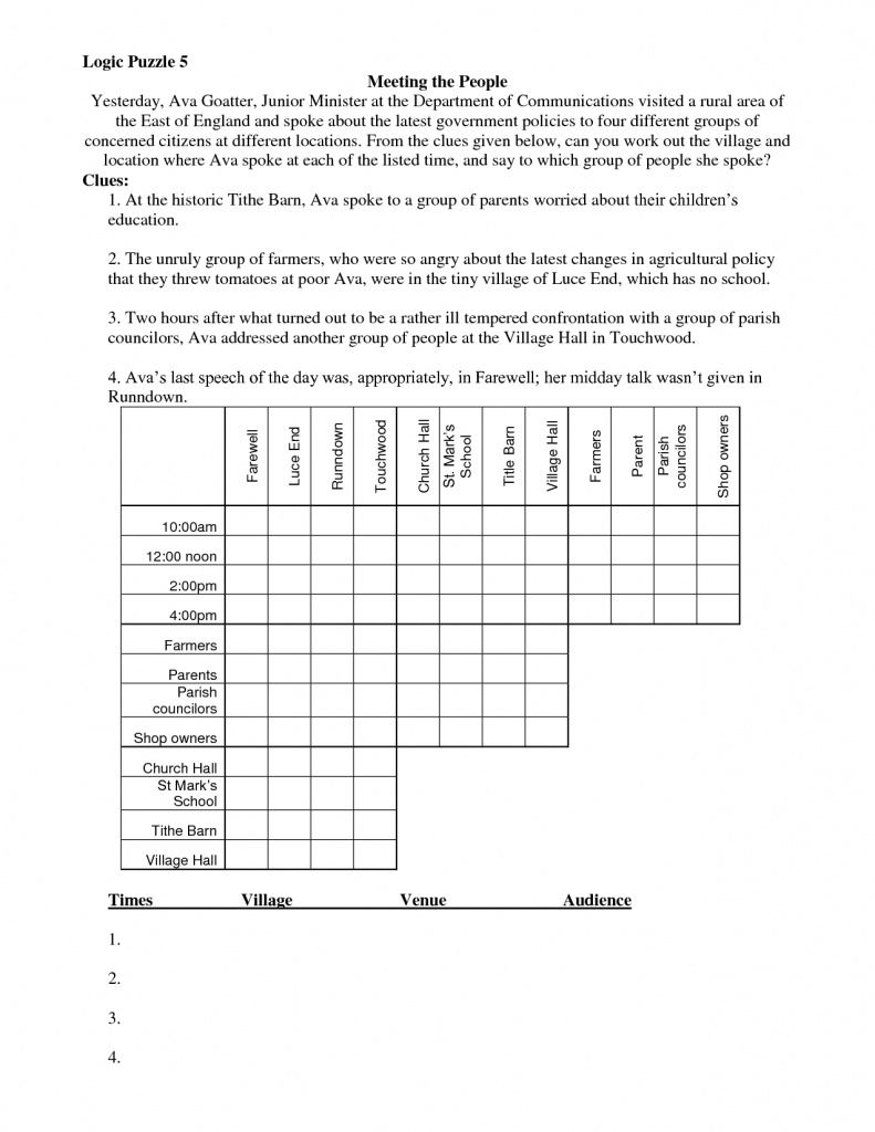 Math Logic Puzzles Worksheets Pdf | Download Them And Try To Solve - Free Printable Logic Puzzles