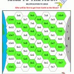 Math Multiplication Games Race To The Moon Multiplication To 10X10   Free Printable Maths Games