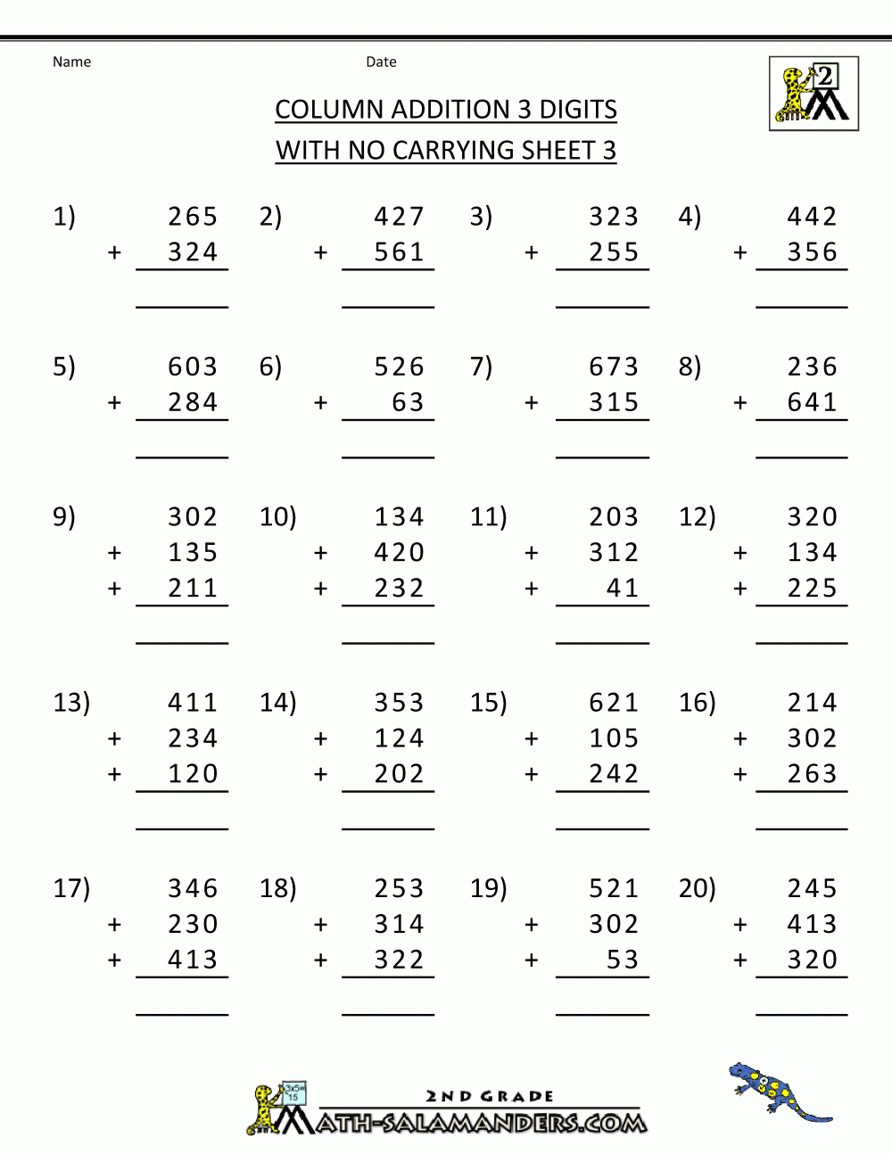 Math Worksheets For 3Rd Grade | Second Grade Math Worksheets Column - Free Printable Time Worksheets For Grade 3