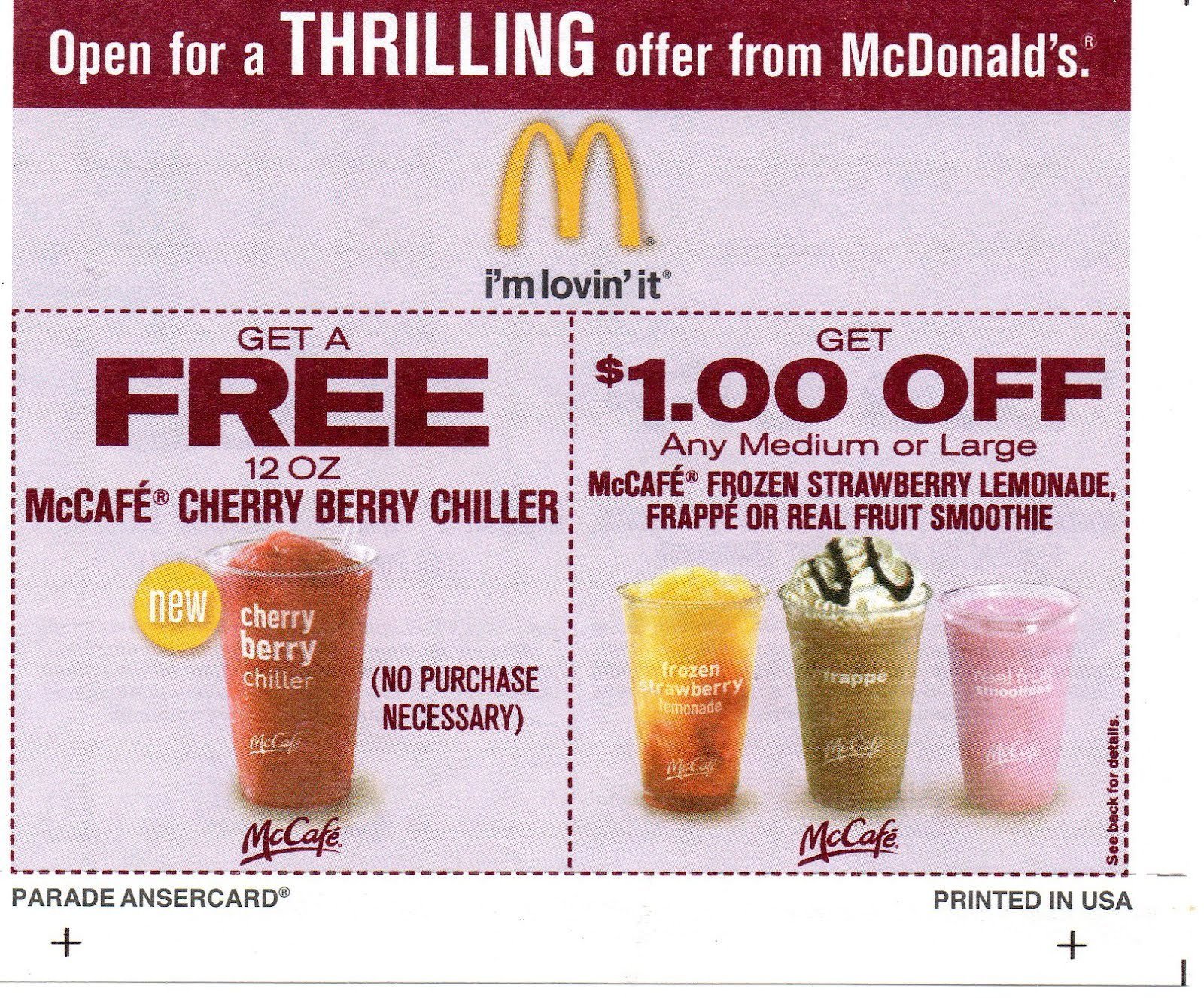 Mcdonalds Free Frappe Printable Coupons – Ezzy - Free Mcdonalds Smoothie Printable Coupon