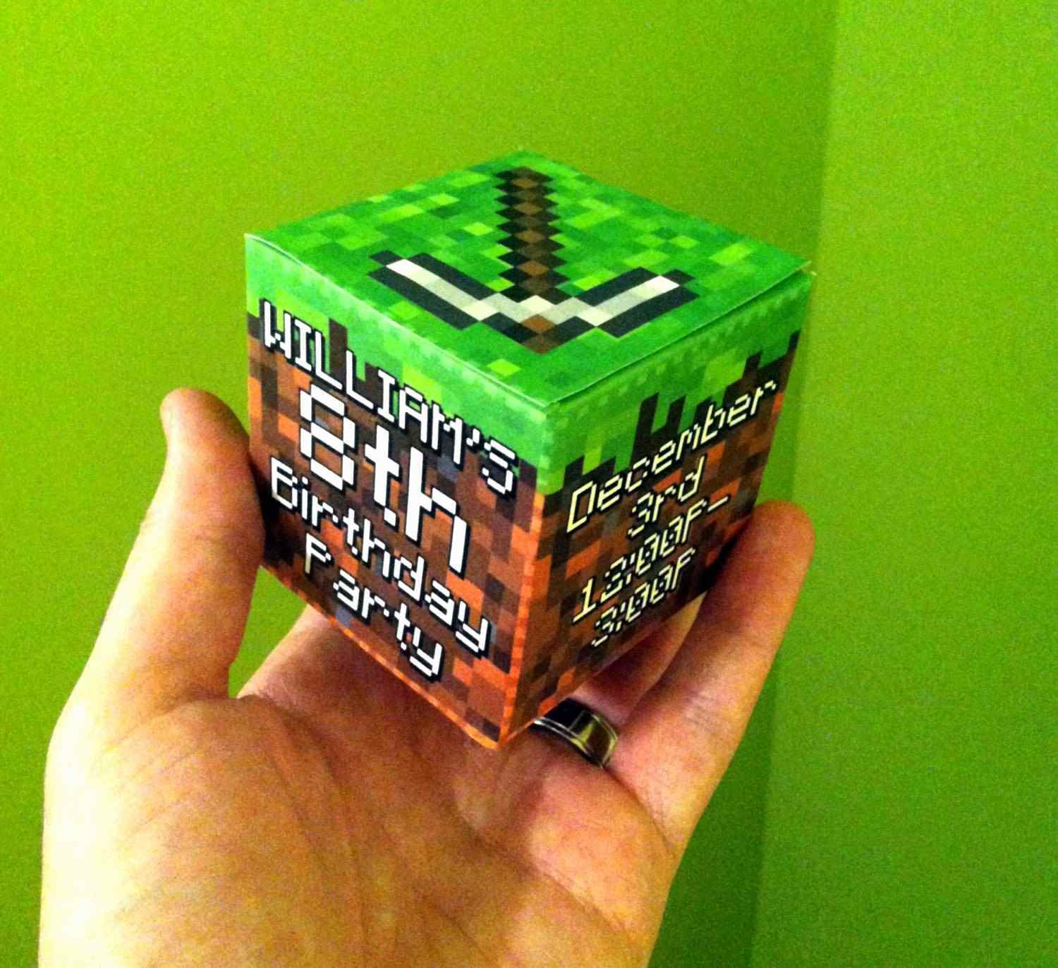 Minecraft Birthday Party Invitation Template Awesome 19 Free 