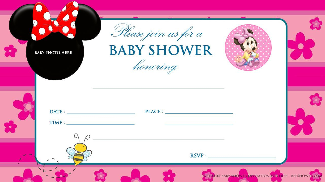 Minnie Mouse Baby Shower Invitations | Party Design Ideas | Mickey - Free Printable Minnie Mouse Baby Shower Invitations