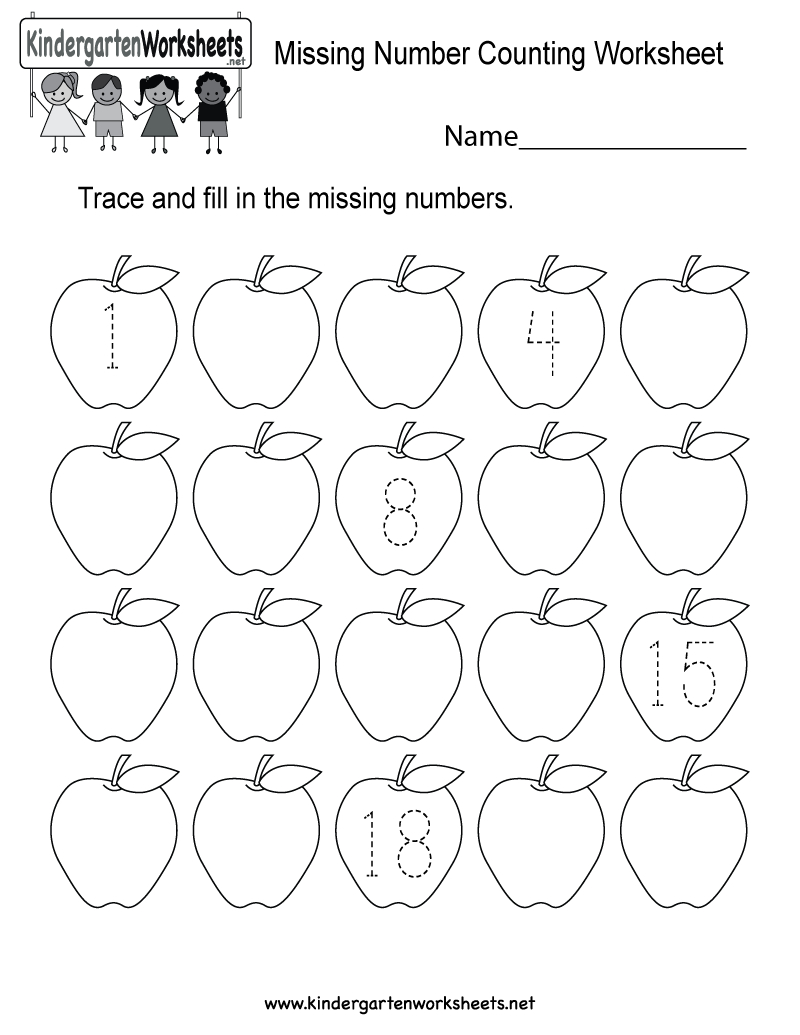 Missing Number Counting Worksheet - Free Kindergarten Math Worksheet - Free Printable Missing Number Worksheets
