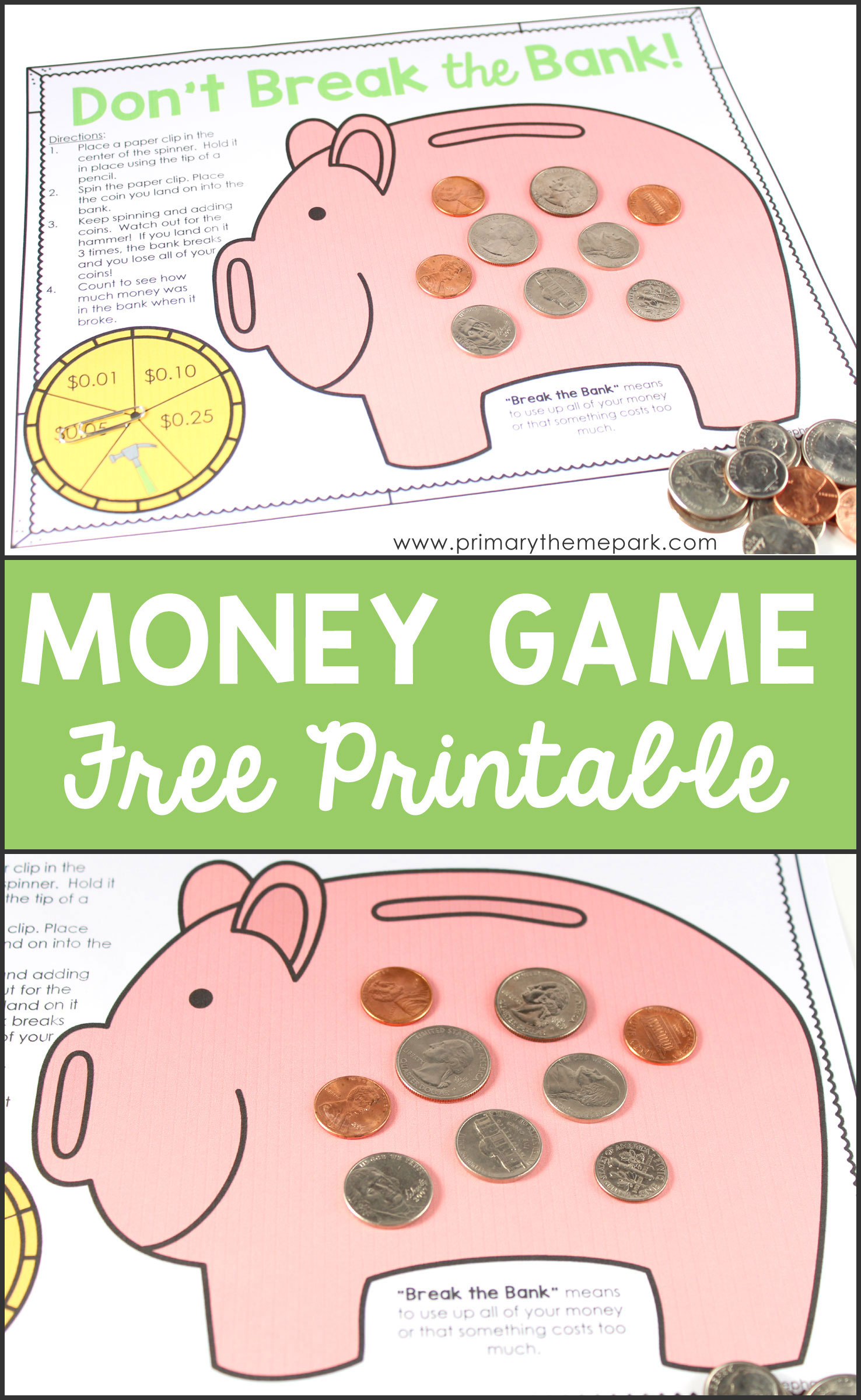 Money Activities For Second Grade - Primary Theme Park - Free Printable Money