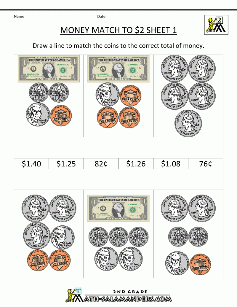 Money Worksheets For 2Nd Grade | Free Printable Money Worksheets - Free Printable Making Change Worksheets