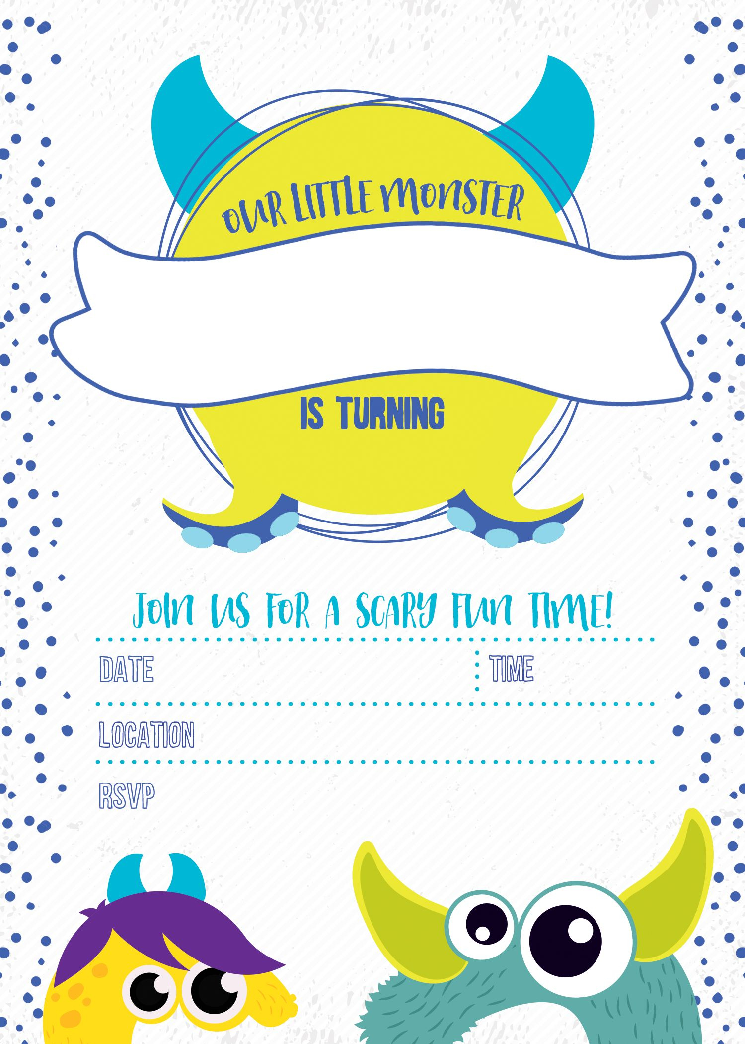 Monster Birthday Invitation Free Printable In 2019 | You Are My - Free Stork Party Invitations Printable