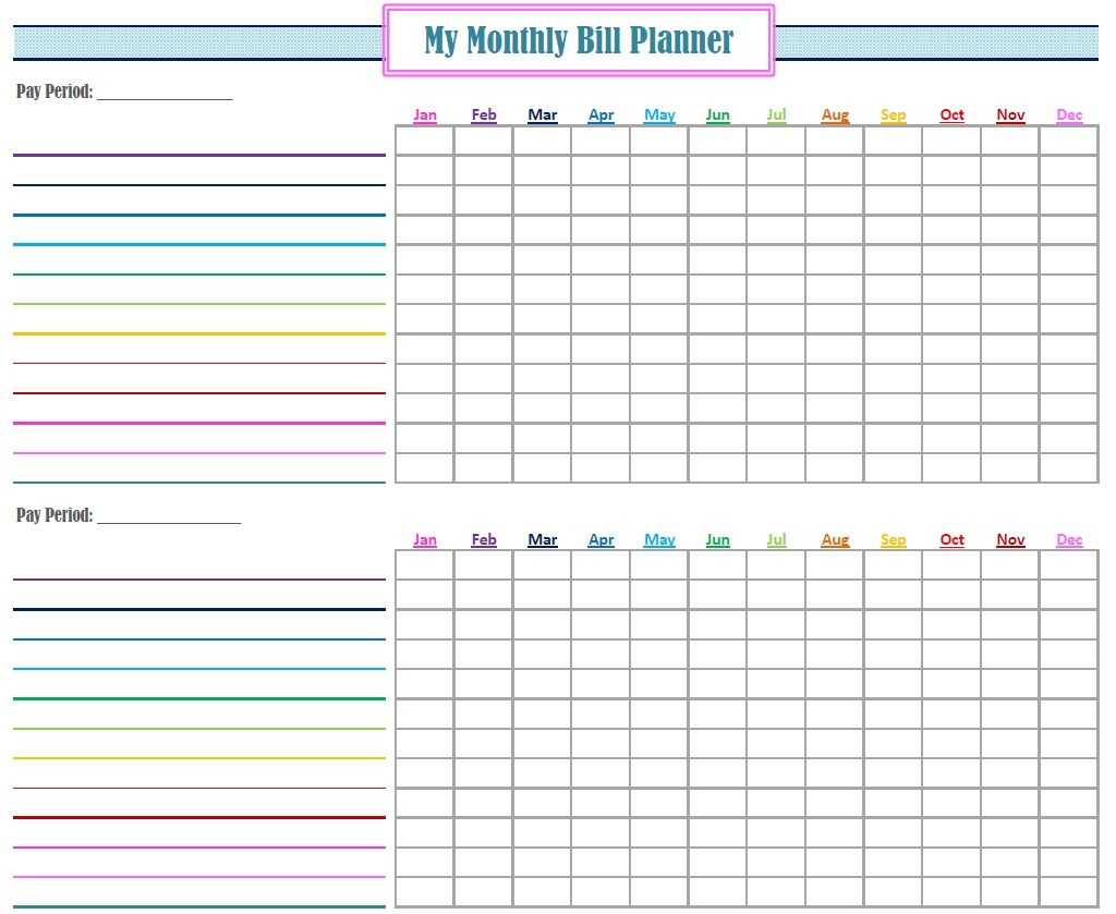 Monthly Bill Log Template Free Printable Monthly Bill Tracker - Free Printable Bill Tracker