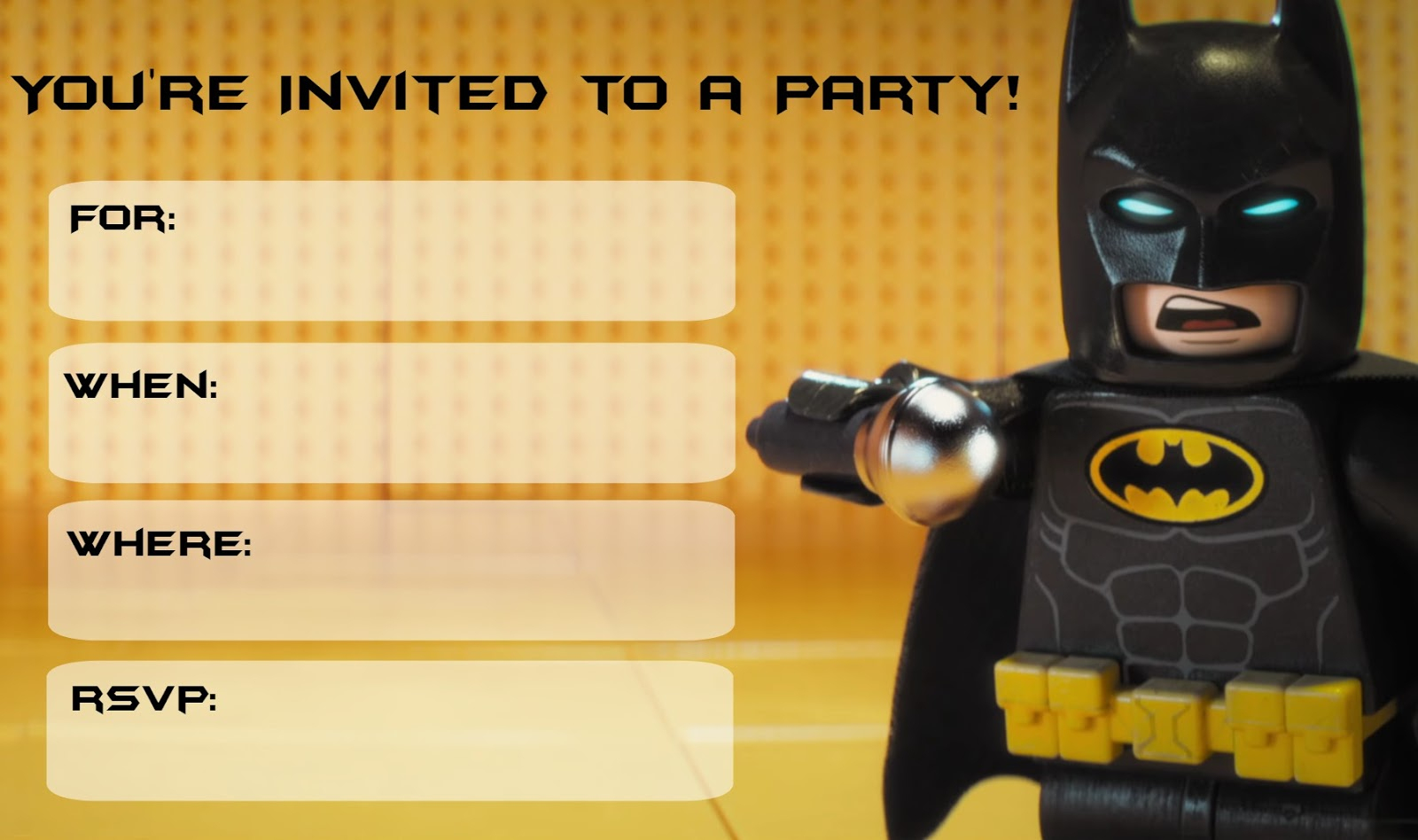 Musings Of An Average Mom: Lego Batman Movie Party Invitations - Lego Batman Party Invitations Free Printable