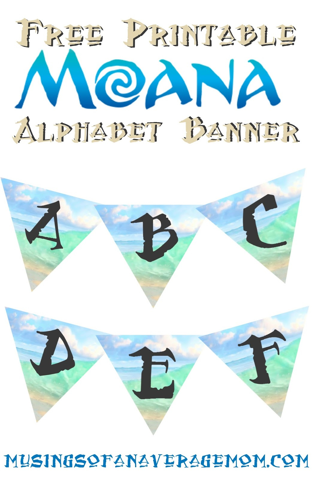Musings Of An Average Mom: Moana Alphabet Banner - Free Printable Moana Banner