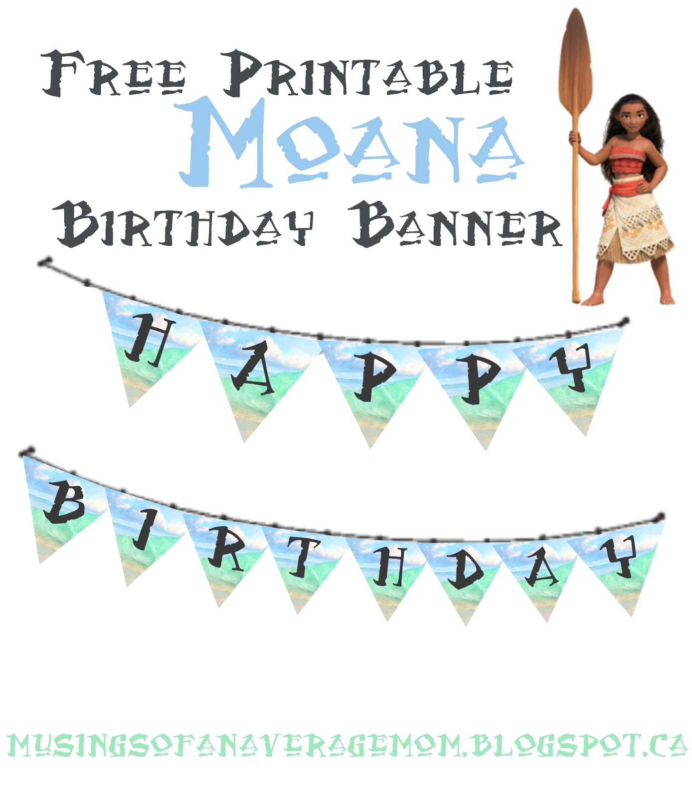 Musings Of An Average Mom: Moana Birthday Banner - Free Printable Moana Banner
