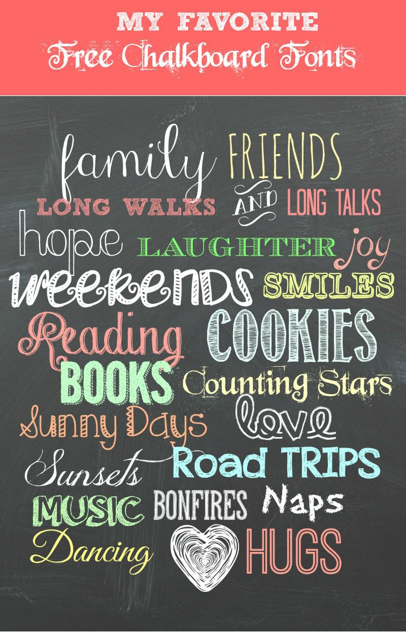 My Favorite Free Chalkboard Fonts + A Free Printable | Top Pins From - Free Printable Fonts