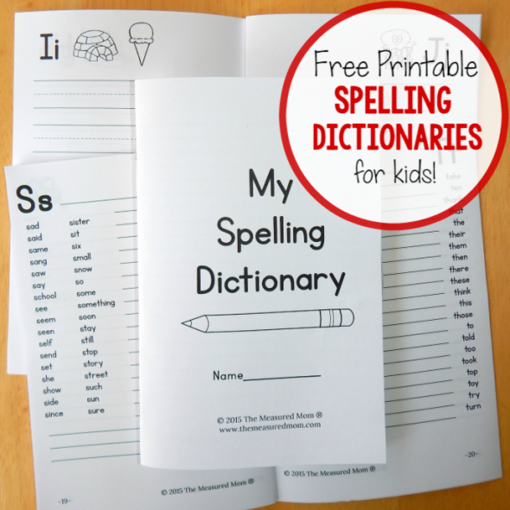 My Spelling Dictionary Printable Free | Free Printable - My Spelling Dictionary Printable Free