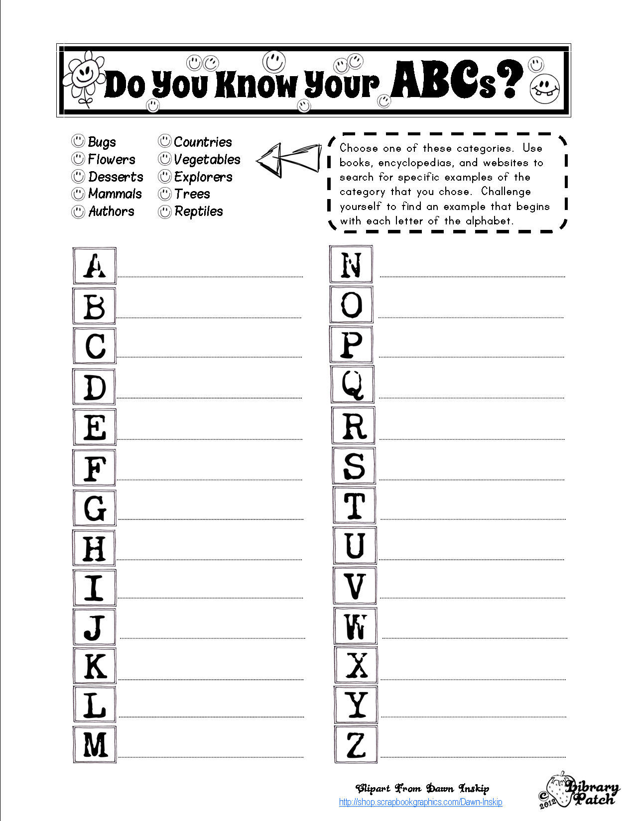 Need A Quick Research Activity That Could Be Done In Just One - Free Library Skills Printable Worksheets