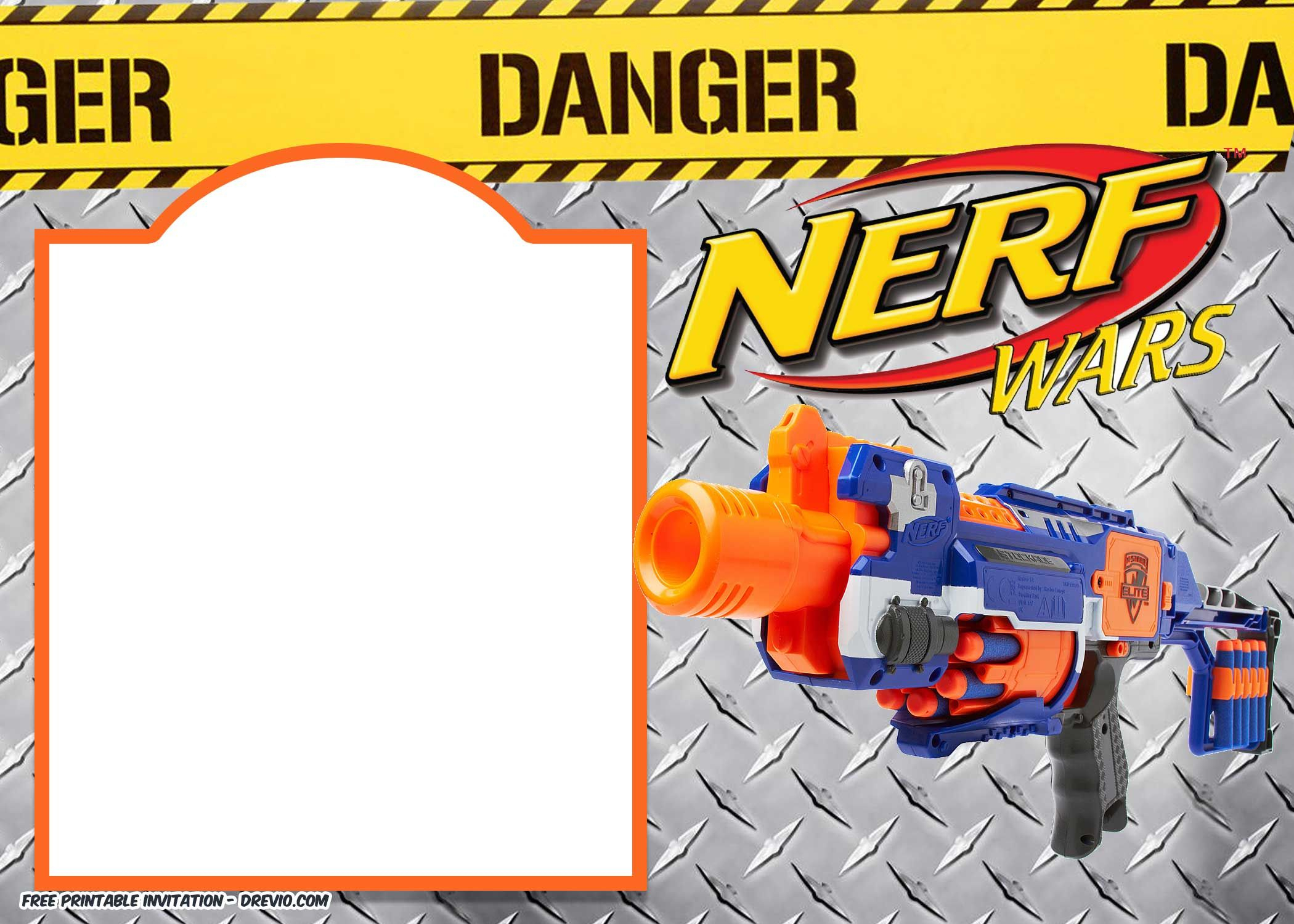 Nerf Gun Party Invitation - Free Printable Nerf Logo