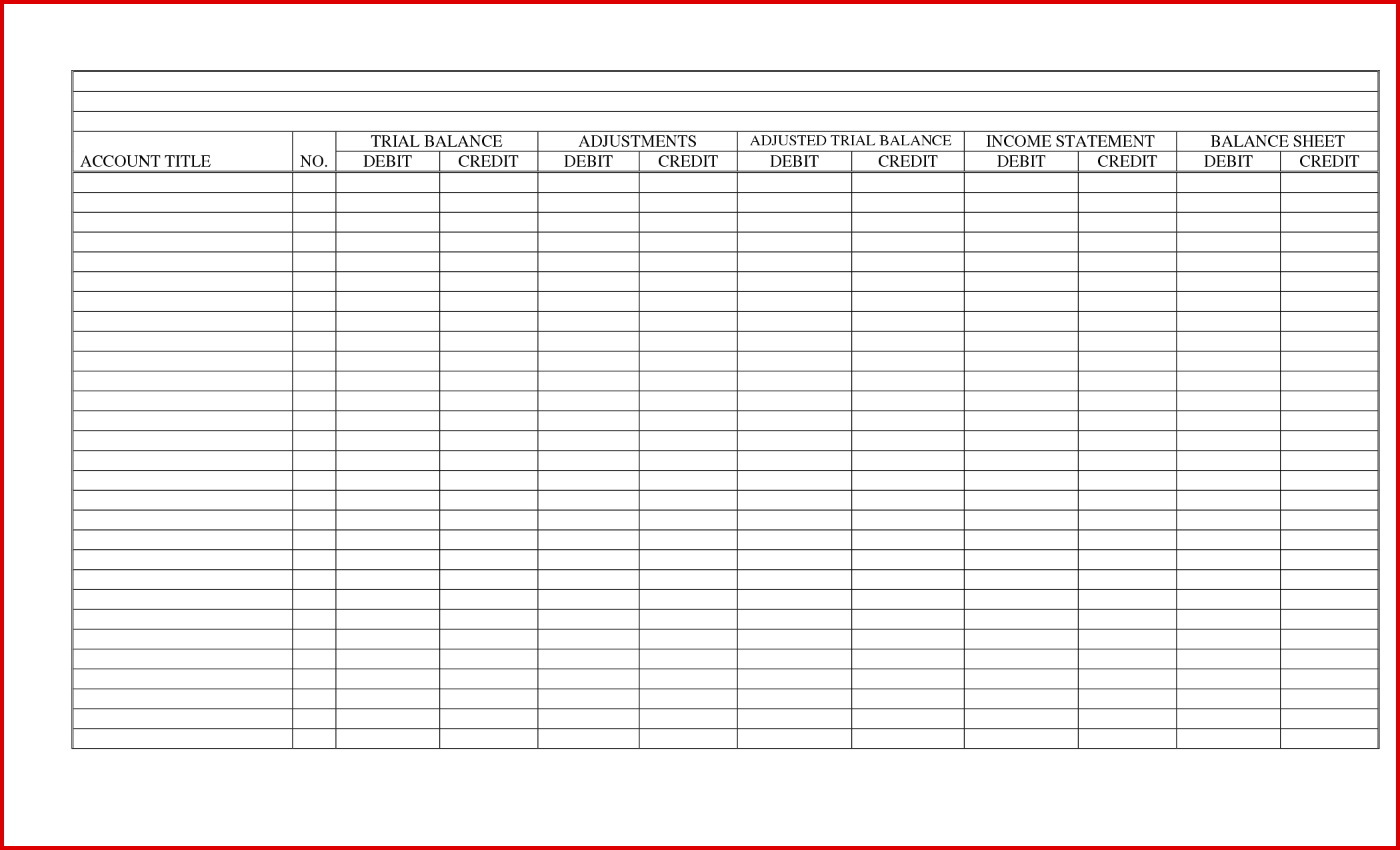 New Accounting Worksheets Printable | Wing Scuisine - Free Printable Homework Templates